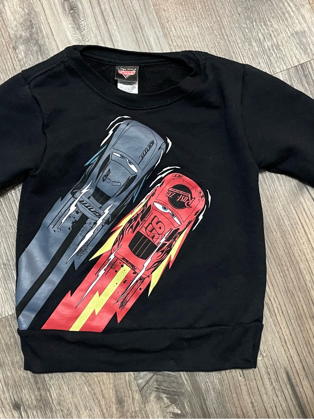 Kids Cars Graphic Sweatshirt - Black with Red & Gray Cars d size 4T